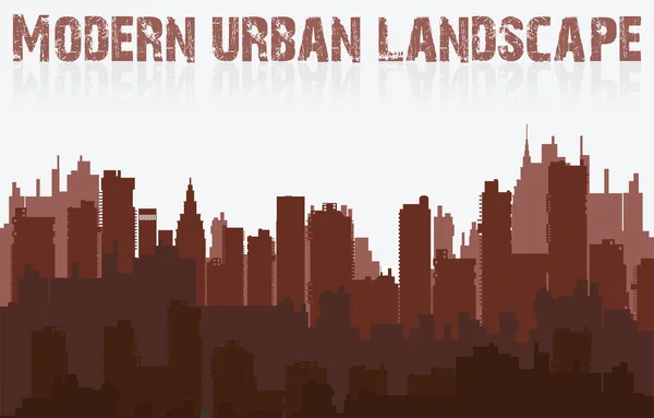 Paesaggio silhouette urbana — Vettoriale Stock