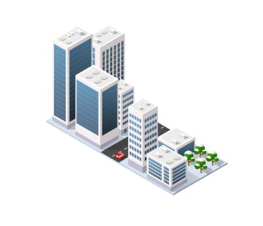 Şehir üç boyutlu kış şehir