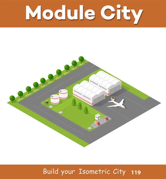 City airport med transport — Stock vektor