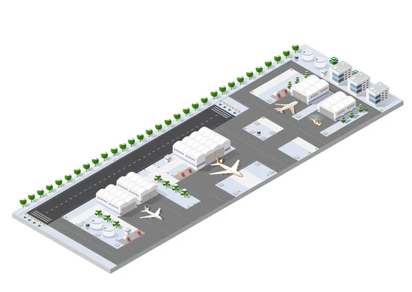 Pista de pouso 3D isométrica —  Vetores de Stock