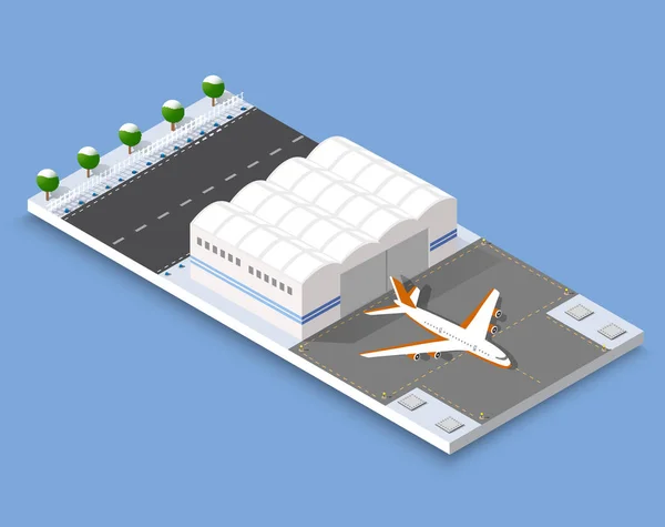 Isometrische 3D-Landebahn — Stockvektor
