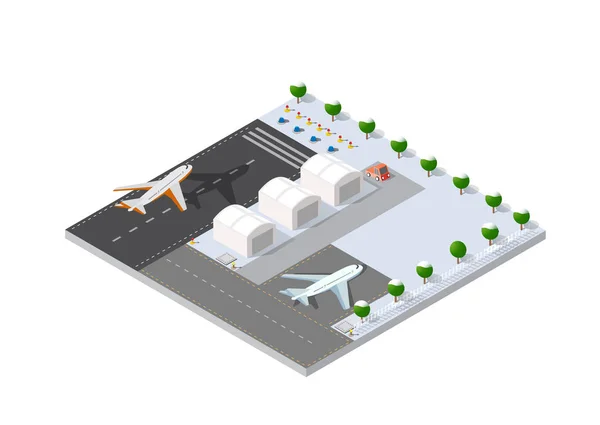 Isometrische 3d landingsbaan — Stockvector