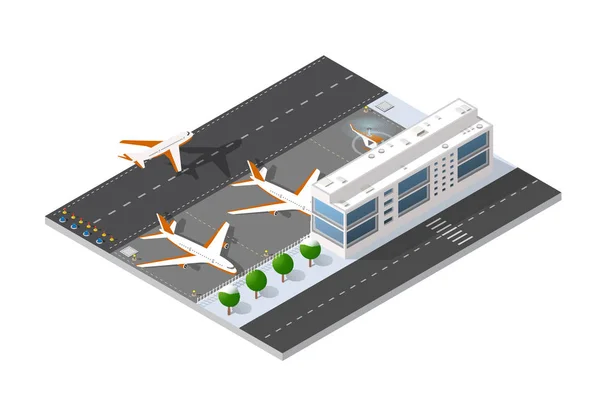 Isometrische 3D-Landebahn — Stockvektor