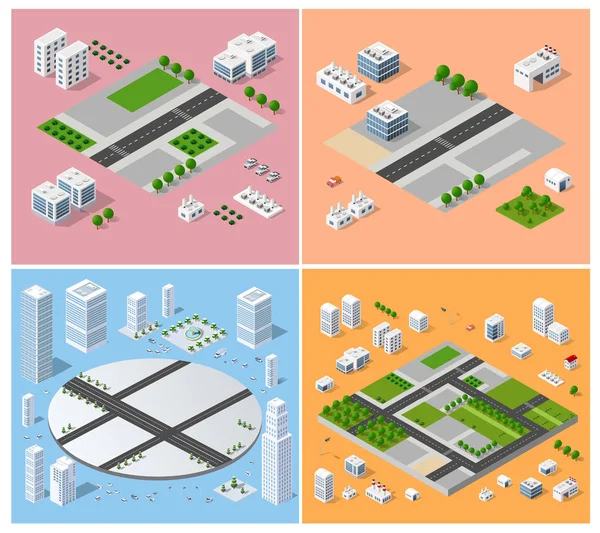 Éléments de conception du paysage urbain — Image vectorielle