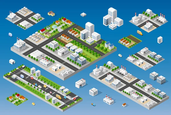 Éléments de conception du paysage urbain — Image vectorielle