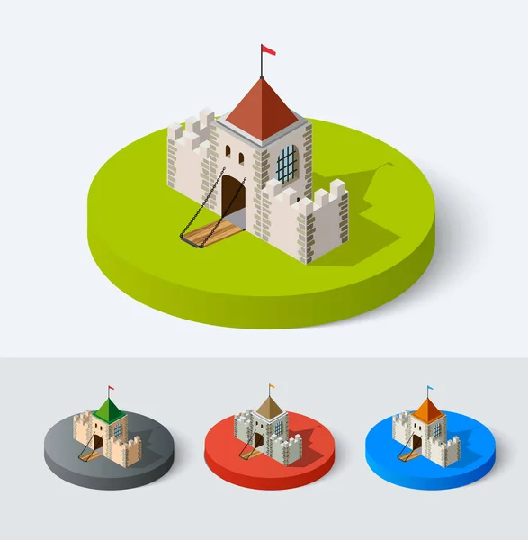 Middeleeuws kasteel pictogram — Stockvector