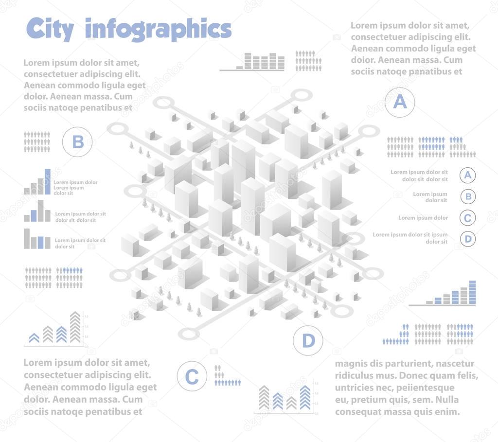 Isometric city map industry