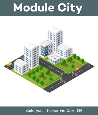 İzometrik 3d çizim şehir