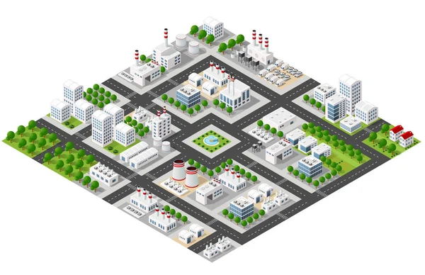 Planta isométrica em 3D dimensiona — Vetor de Stock