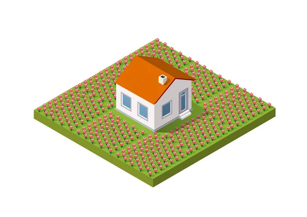 Isometric rural rustic farm — Stock Vector