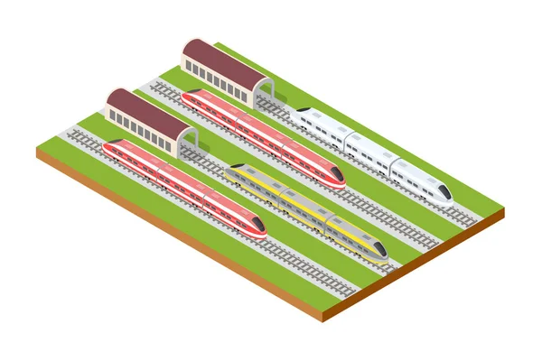 Ilustração isométrica de alta velocidade — Vetor de Stock