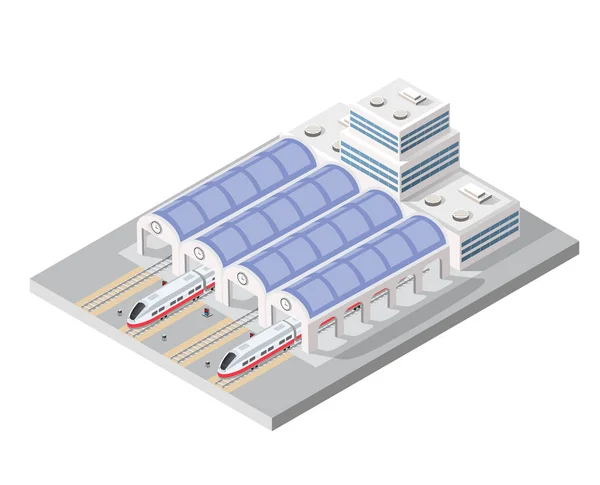 Izometrik yüksek hızlı tren — Stok Vektör