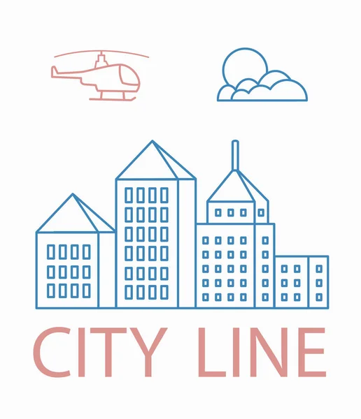 Linia liniowy miejskich — Wektor stockowy