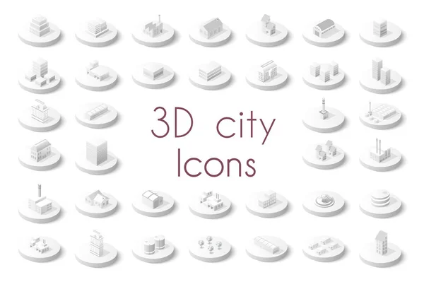 Set of isometric city — Stock Vector