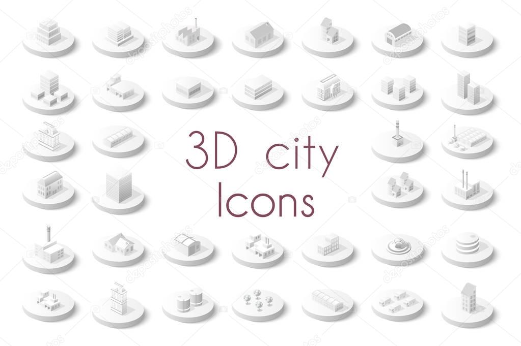 Set of isometric city
