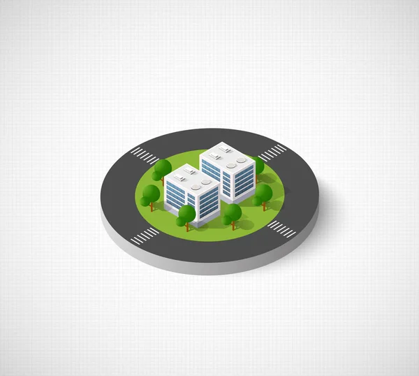 Isometric city icon — Stock Vector