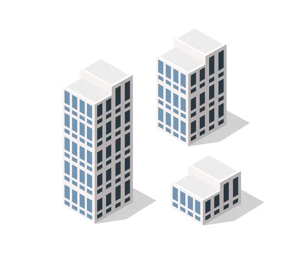 Ciudad isométrica dimensional — Archivo Imágenes Vectoriales