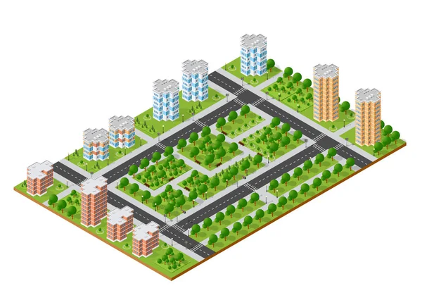 Vue du quartier de la ville — Image vectorielle