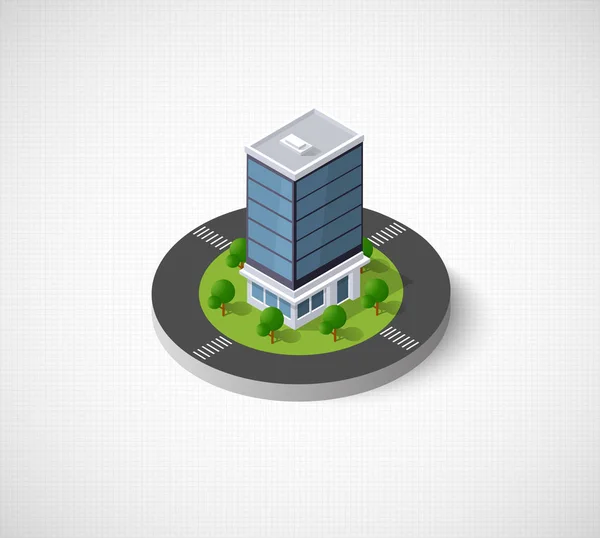 Edificios urbanos y construcción — Vector de stock