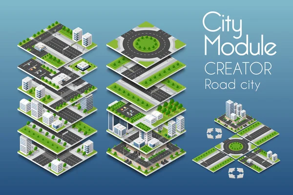 Créateur de module de ville — Image vectorielle