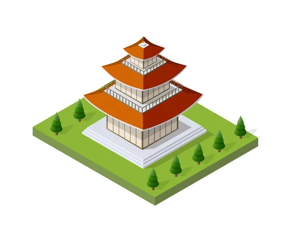 Edificio pagoda chino — Archivo Imágenes Vectoriales