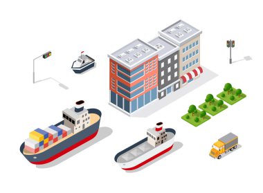 Modern izometrik binalar kümesi