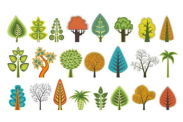 Flat silhouettes of trees — Stock Vector