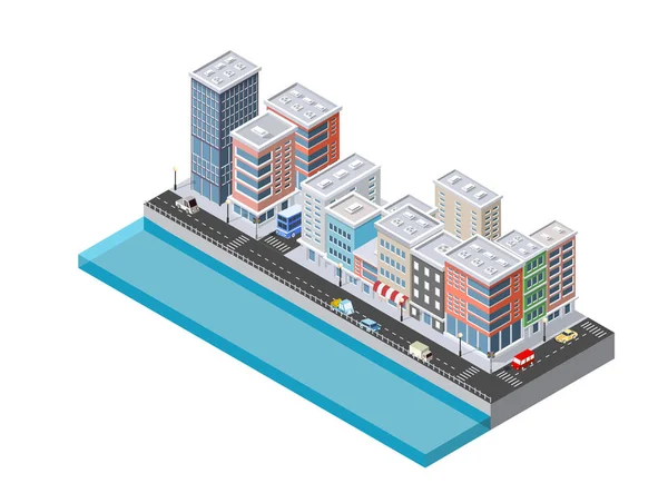 近代的な都市の等尺性 — ストックベクタ