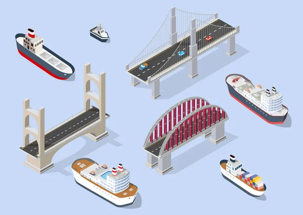 Barcos de crucero y navíos — Archivo Imágenes Vectoriales