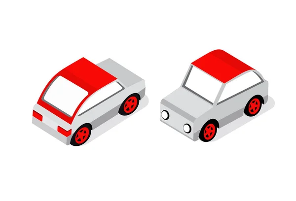 Isometric set cars — Stock Vector