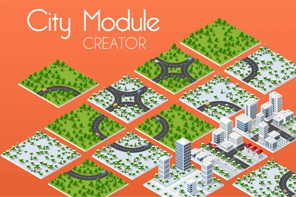 Város modul creator — Stock Vector