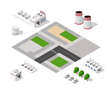 Modern izometrik binalar kümesi