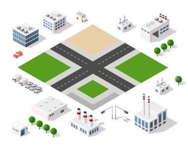 Modern izometrik binalar kümesi