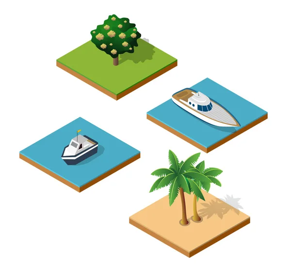 Top view of an island — Stock Vector