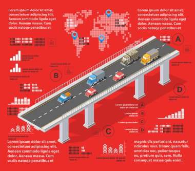 Kırmızı illüstrasyon infographics