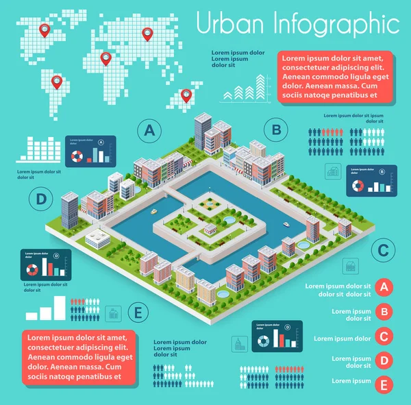 Infografiki infrastruktury miejskiej — Wektor stockowy