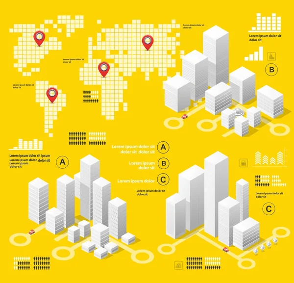 Infografiki ilustracja żółty — Wektor stockowy