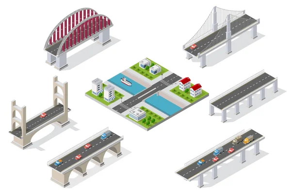 Bruggen op het gebied van industriële — Stockvector