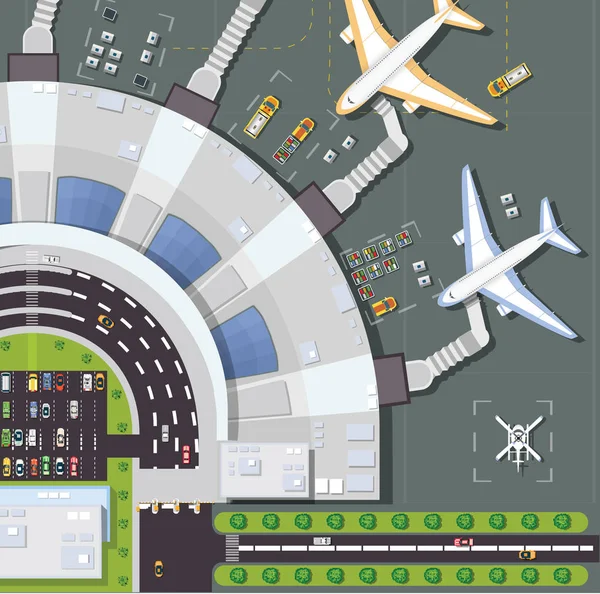 Overhead oogpunt luchthaven — Stockvector