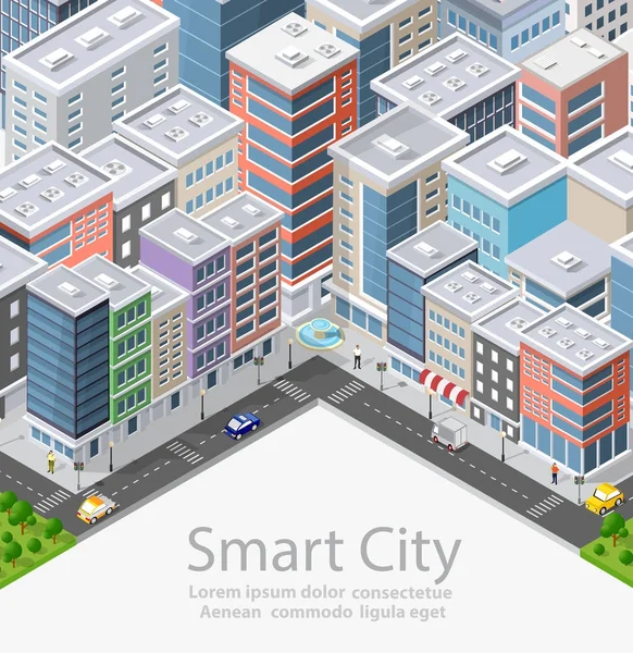 Smart city ізометричного — стоковий вектор