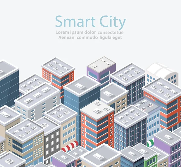 Smart city ізометричного — стоковий вектор