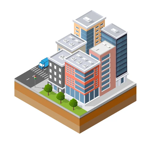 Zona urbana de la ciudad — Vector de stock