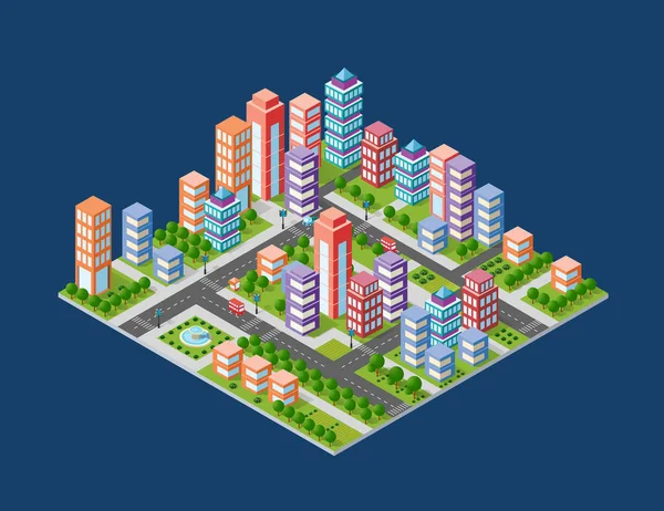 Zona urbana de la ciudad — Vector de stock