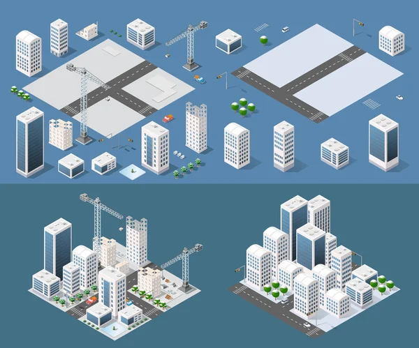 Isometric module is area landscape — Stock Vector