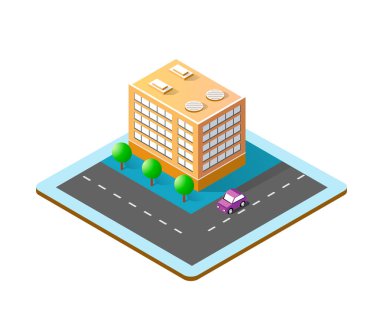 Renkli 3d izometrik şehir