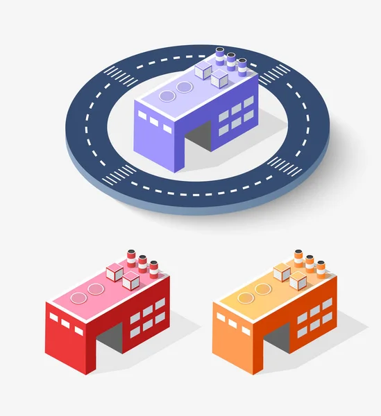 Colorida ciudad isométrica 3D — Archivo Imágenes Vectoriales