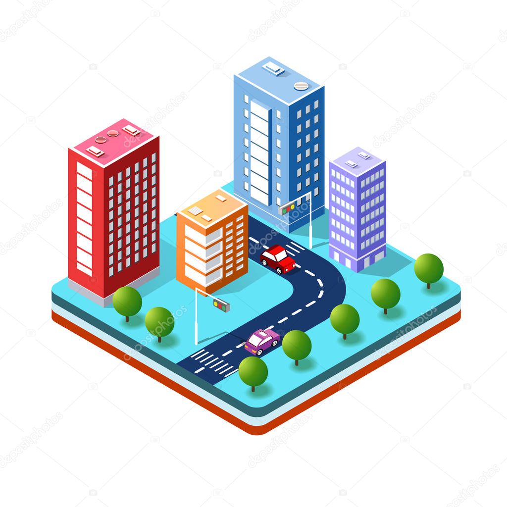 Colorful 3D isometric
