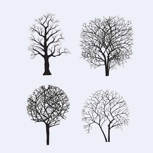 Träd siluetter för design — Stock vektor