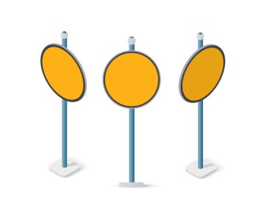 Yol işaretleri izometrik set sokak nesnesi