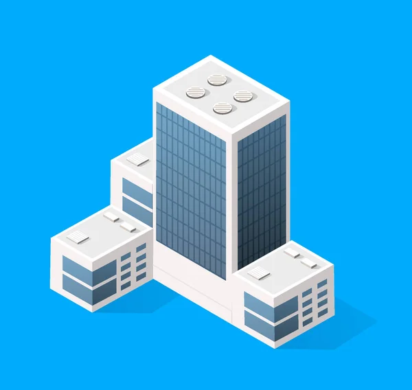 Cityscape design elementen met isometrisch gebouw — Stockvector